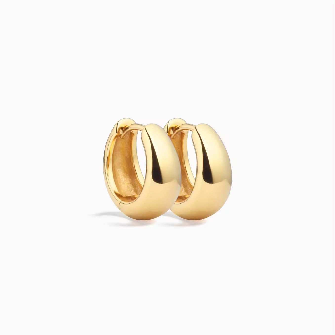 DIVA’S Hoop Style Earrings Solid Sterling Silver 14K Gold Plated