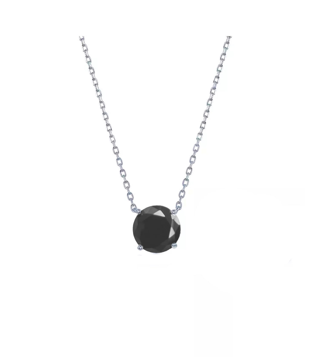 DIVA'S Single Stone Necklace Sterling Silver 925 Gold Plated