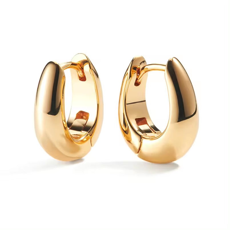 hoops earrings sterling silver polish 14k yellow gold plated