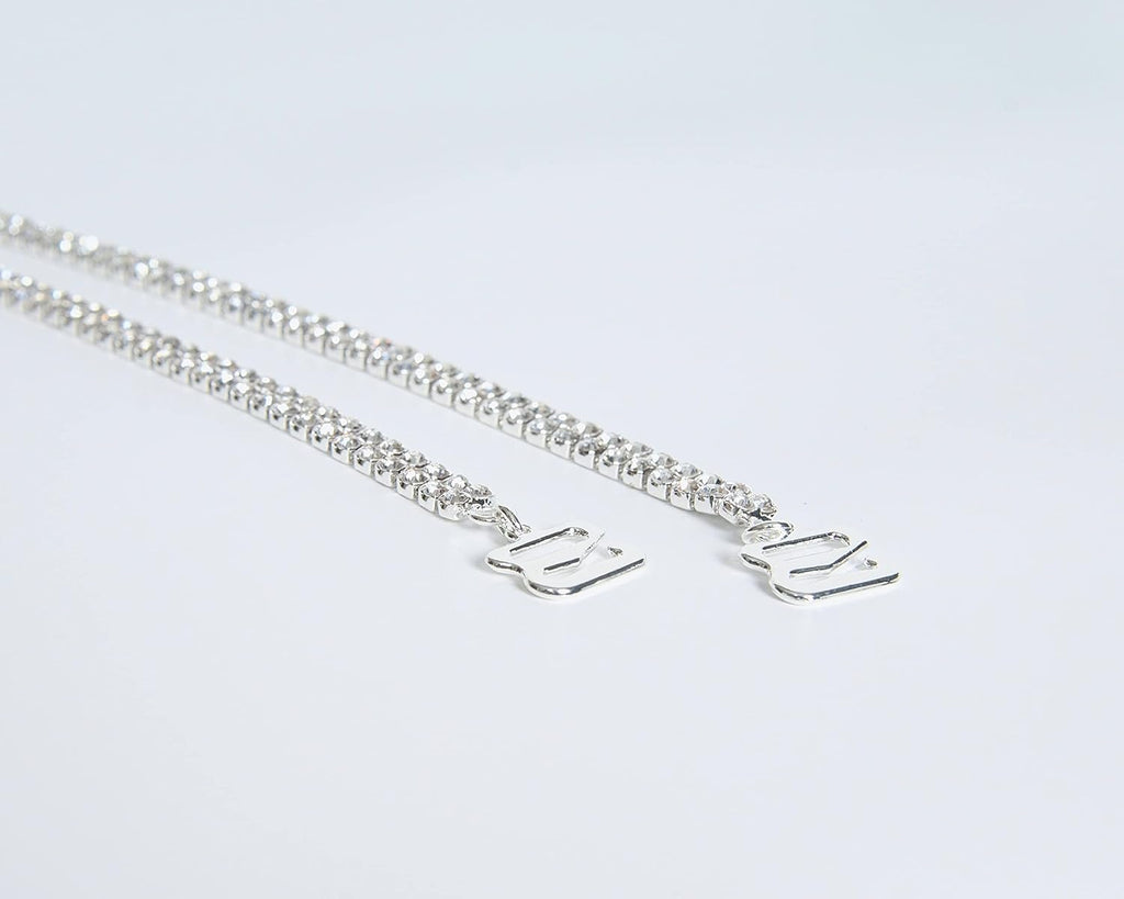 Rhinestone removable Gold - Silver Crystal Bra Straps, Multiple Sizes alloy silver slide hooks on plain back ground