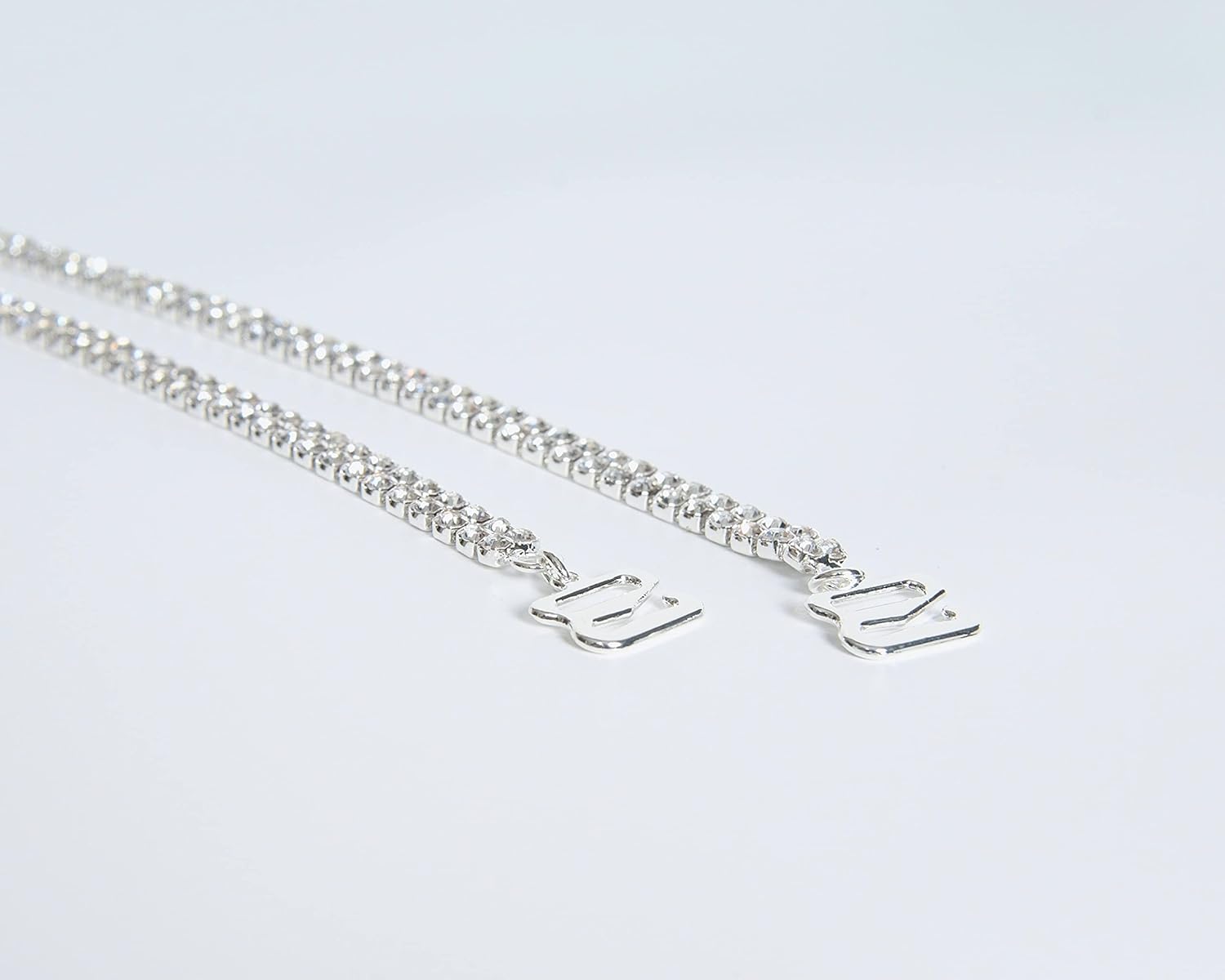 Rhinestone removable Gold - Silver Crystal Bra Straps, Multiple Sizes alloy silver slide hooks on plain back ground