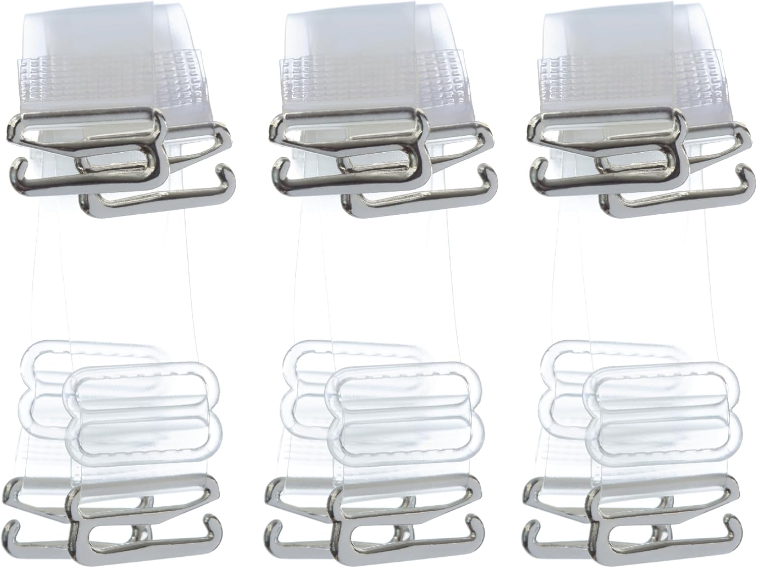 clear, adjustable, plus size, bra straps, 3 pairs offer, plus size clear bra straps on white background