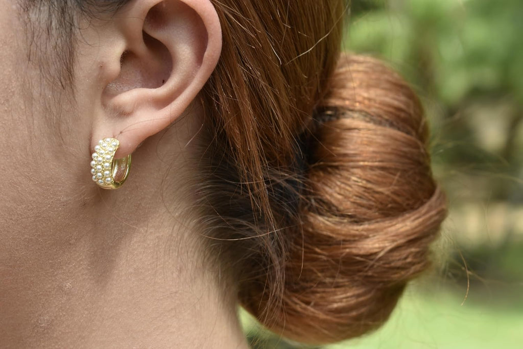 DIVA’S Hoop Style Earrings Solid Sterling Silver 14K Gold Plated