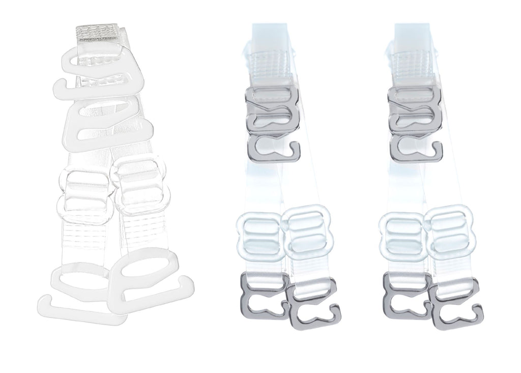 DIVA'S Clear Bra Straps Adjustable Multiple Sizes-Plus Size Bra Straps Clips Holder