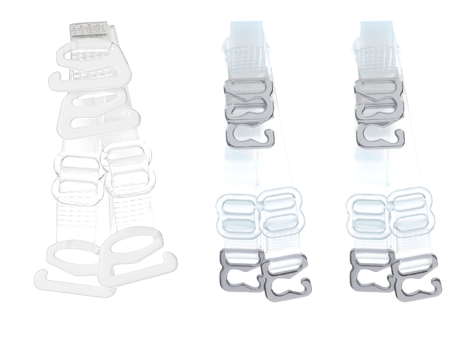 DIVA'S Clear Bra Straps Adjustable Multiple Sizes-Plus Size Bra Straps Clips Holder